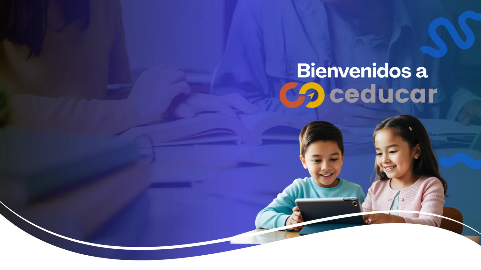 Welcome banner of the CEDUCAR school platform